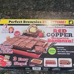 Red Copper Brownie Bonanza Non-Stick Bakeware